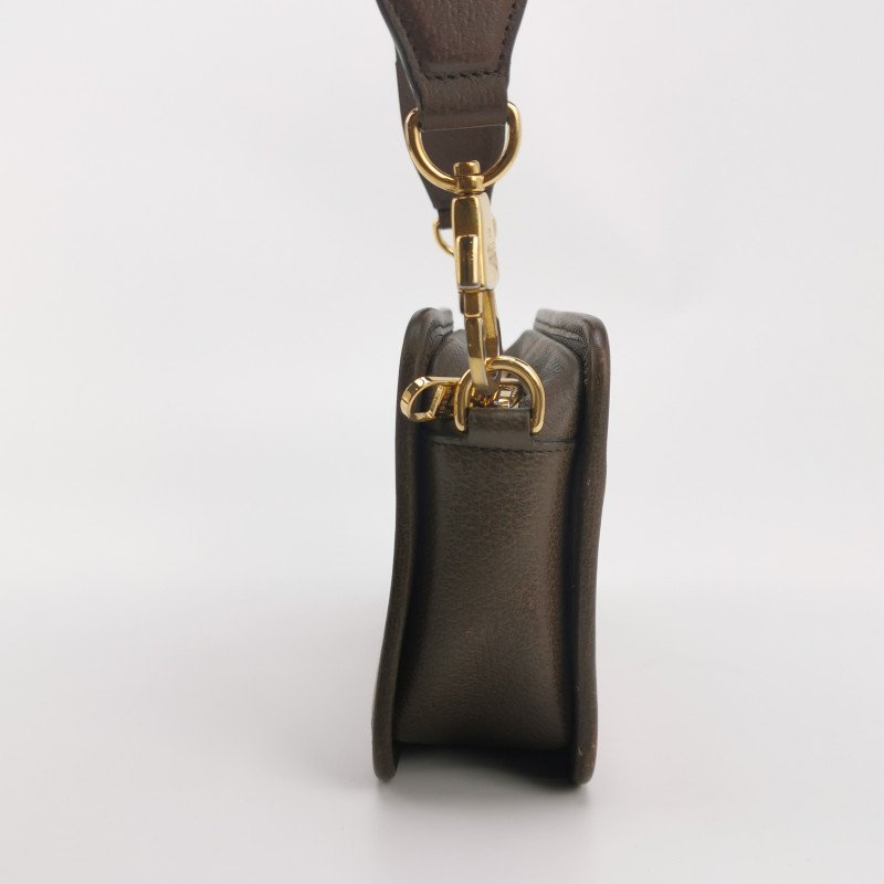 Gucci Jumbo牛皮帆布雙G老花斜背包單肩包-3