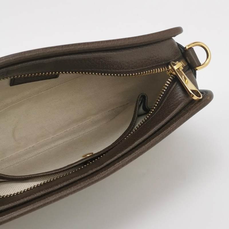 Gucci Jumbo牛皮帆布雙G老花斜背包單肩包-6