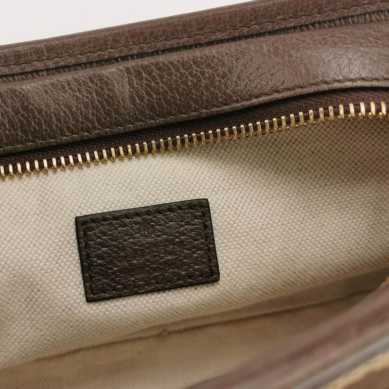 Gucci Jumbo牛皮帆布雙G老花斜背包單肩包-7