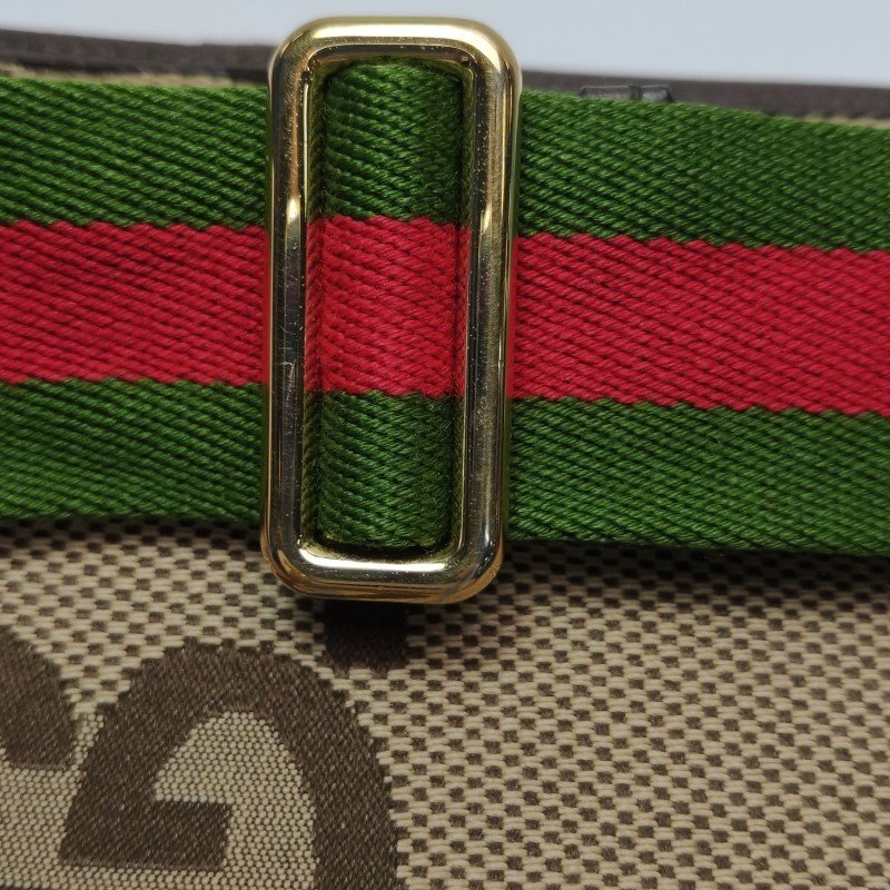 Gucci Jumbo牛皮帆布雙G老花斜背包單肩包-13