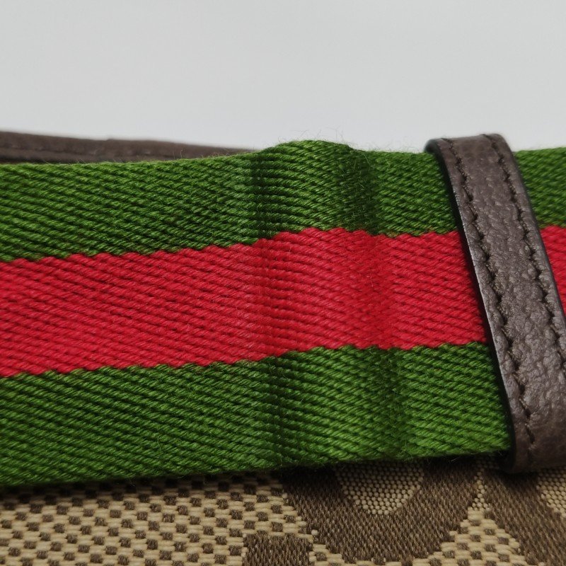 Gucci Jumbo牛皮帆布雙G老花斜背包單肩包-19