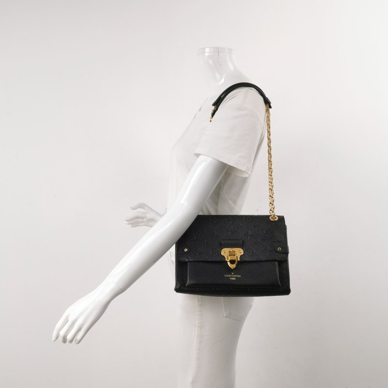 Louis Vuitton (LV) Vavin小號牛皮壓花純色鎖扣單肩包-1