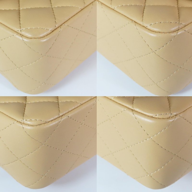 【巴黎站二手名牌專賣】＊現貨＊CHANEL 真品＊奶茶色菱格紋皮革淡金COCO 20肩背鏈包-4