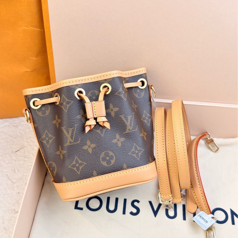 全新現貨 LV 當月票 noe小水桶老花 五金帶膜-0