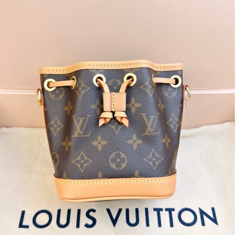 全新現貨 LV 當月票 noe小水桶老花 五金帶膜-1