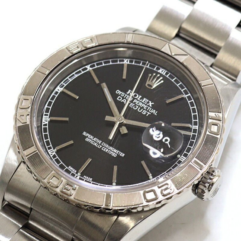 勞力士 Datejust Thunderbird 16264 K 序號（2001 年款），黑色錶盤，自動上鍊。-4