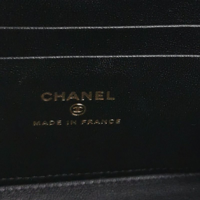 Chanel Vanity Case羊皮菱格絎縫徽章裝飾雙C標識斜挎包單肩包-7