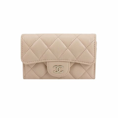 Chanel CC Bag牛皮菱格絎縫雙C Logo卡包