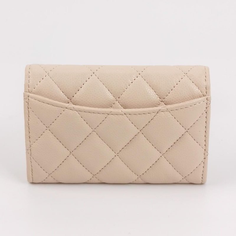 Chanel CC Bag牛皮菱格絎縫雙C Logo卡包-3