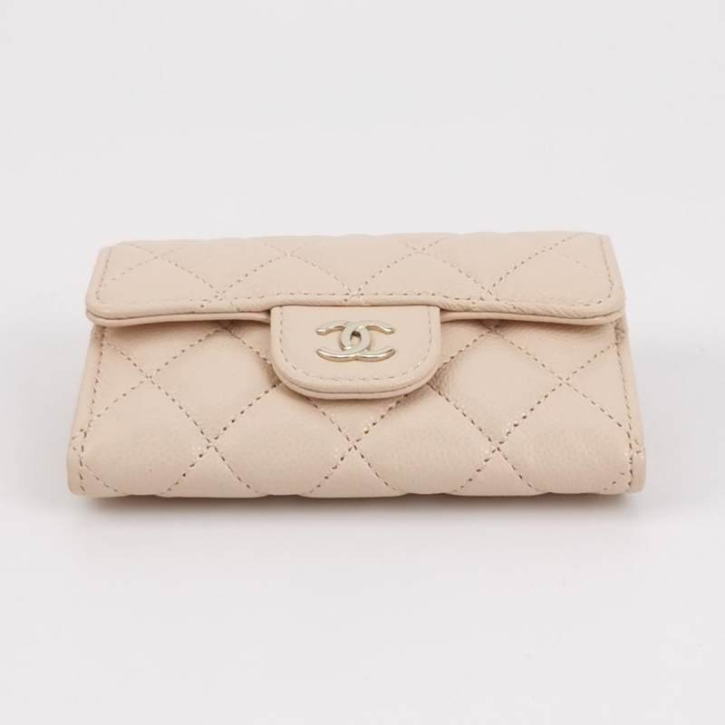 Chanel CC Bag牛皮菱格絎縫雙C Logo卡包-4