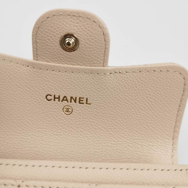 Chanel CC Bag牛皮菱格絎縫雙C Logo卡包-6