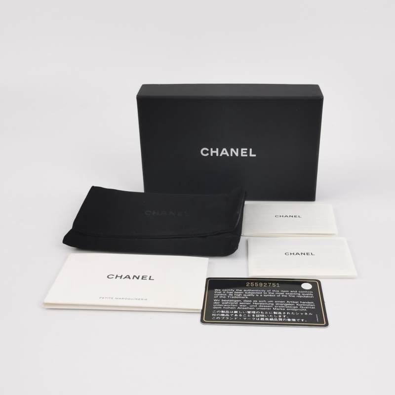 Chanel Gabrielle流浪包牛皮菱格絎縫拉鍊卡包-7