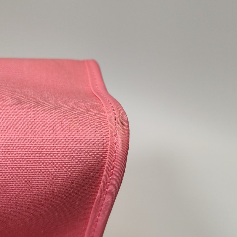 Hermes Herbag31馬鞍釘鎖扣斜挎包單肩包Hunter牛皮帆布銀扣粉色棕色Z刻-19