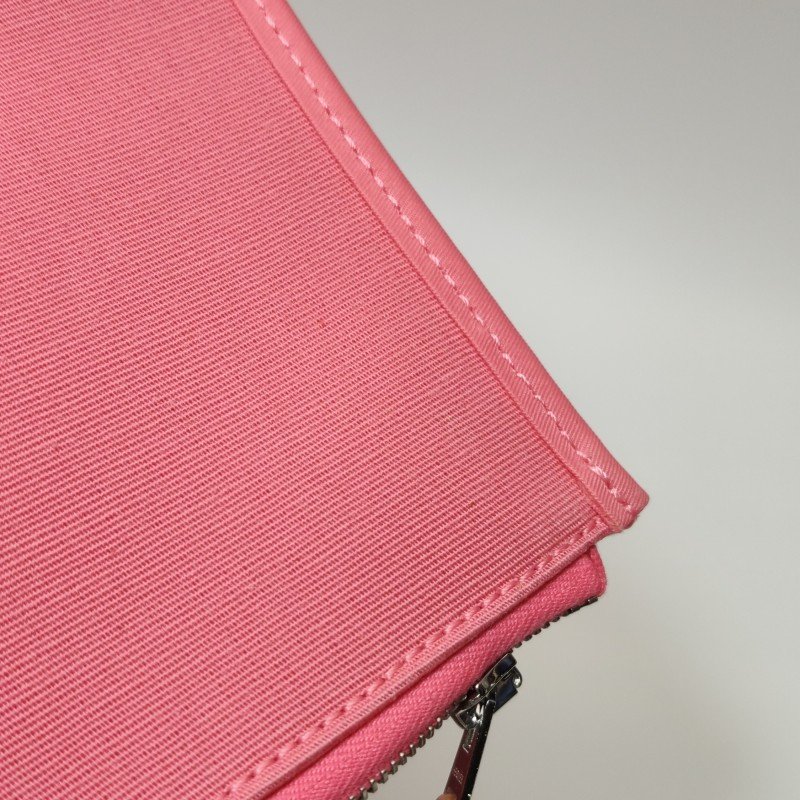 Hermes Herbag31馬鞍釘鎖扣斜挎包單肩包Hunter牛皮帆布銀扣粉色棕色Z刻-28