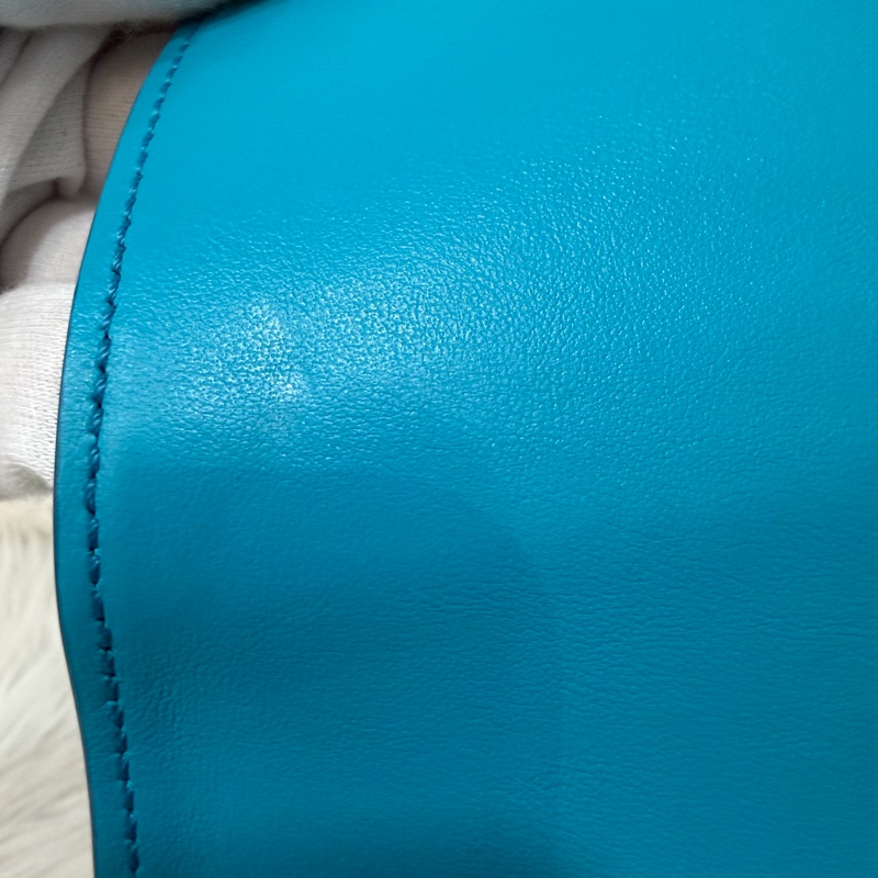 TOD'S TIMELESS 湖水藍 全皮 金釦 肩背包 斜背包 方包-29