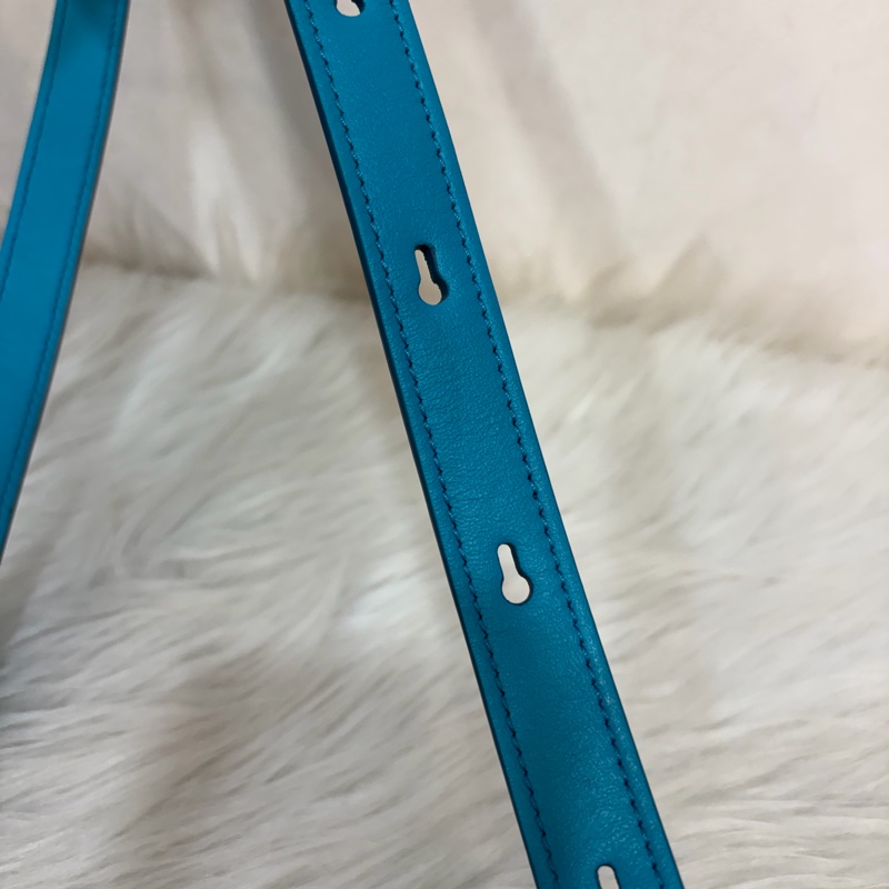 TOD'S TIMELESS 湖水藍 全皮 金釦 肩背包 斜背包 方包-66