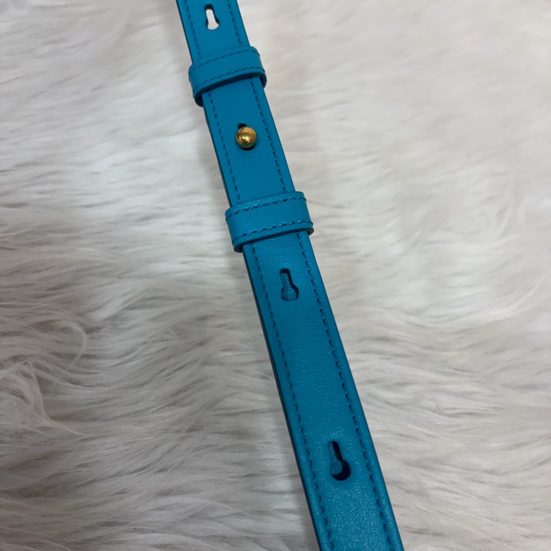 TOD'S TIMELESS 湖水藍 全皮 金釦 肩背包 斜背包 方包-67