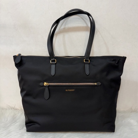 BURBERRY 8109272 金釦LOGO尼龍 肩背包 托特包
