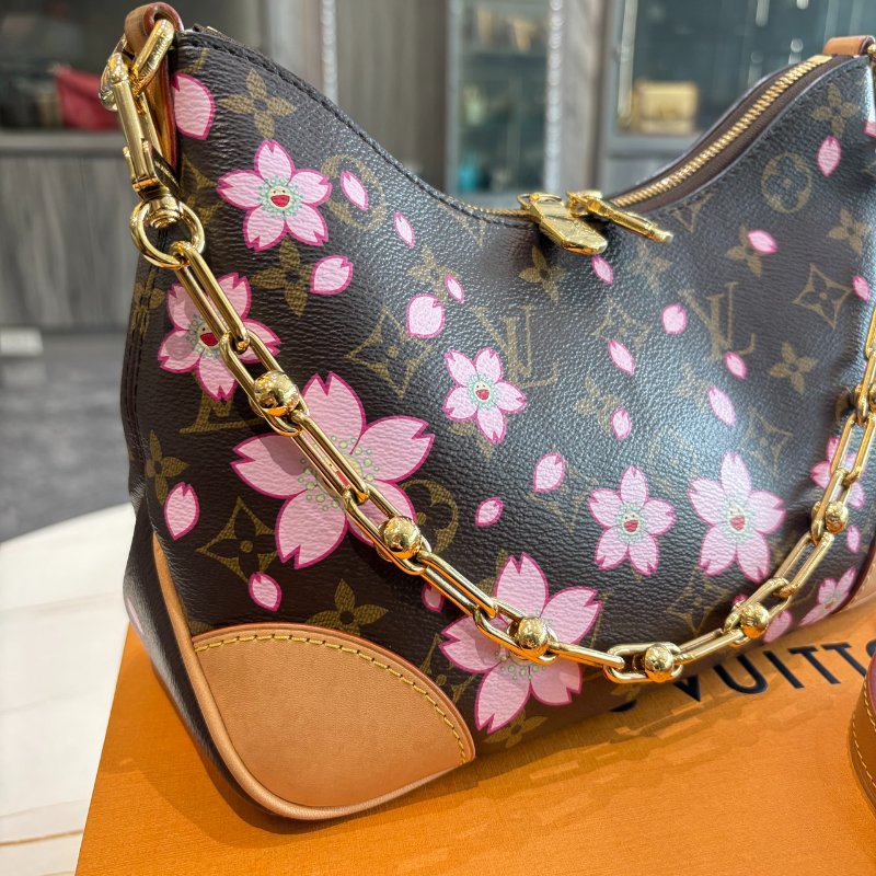 *SHIHNA名牌精品* LV M13265 村上隆聯名 Boulogne Cherry Blossom 櫻花系列 PM牛角包-5