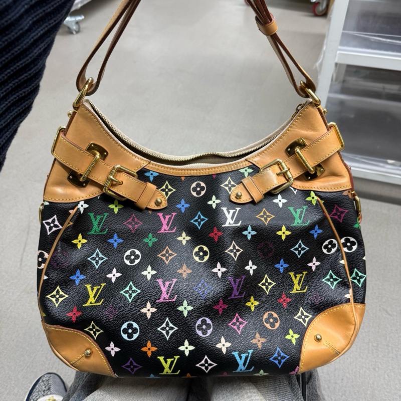 路易威登/Lv 黑三彩腋下包單肩包-1