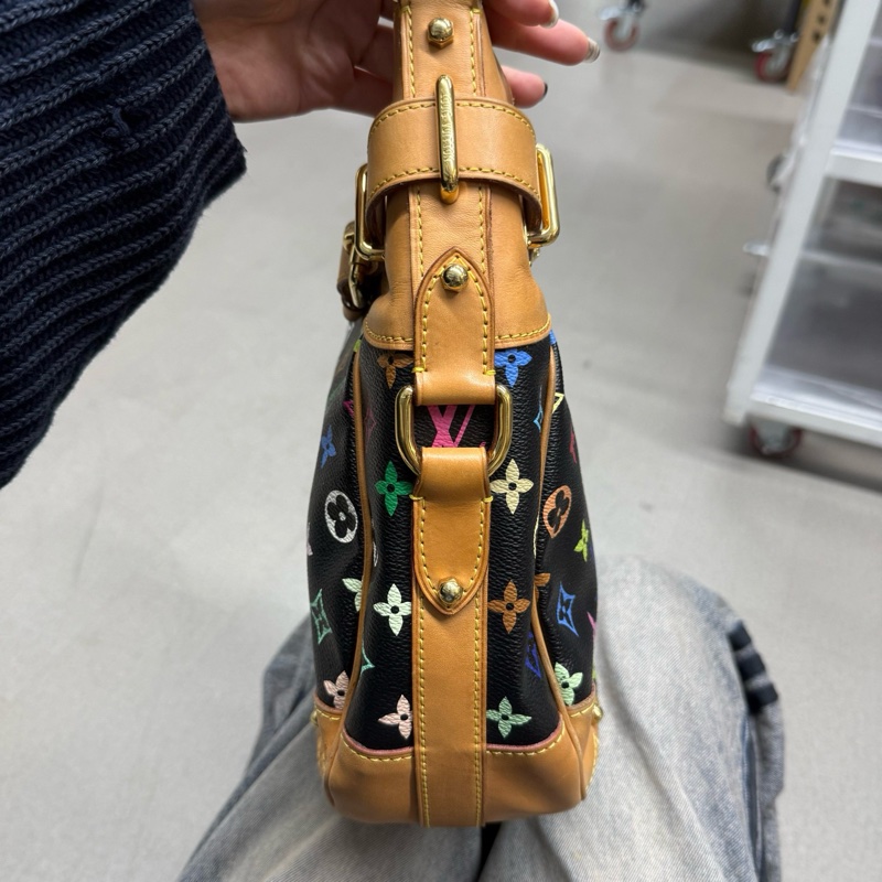 路易威登/Lv 黑三彩腋下包單肩包-3