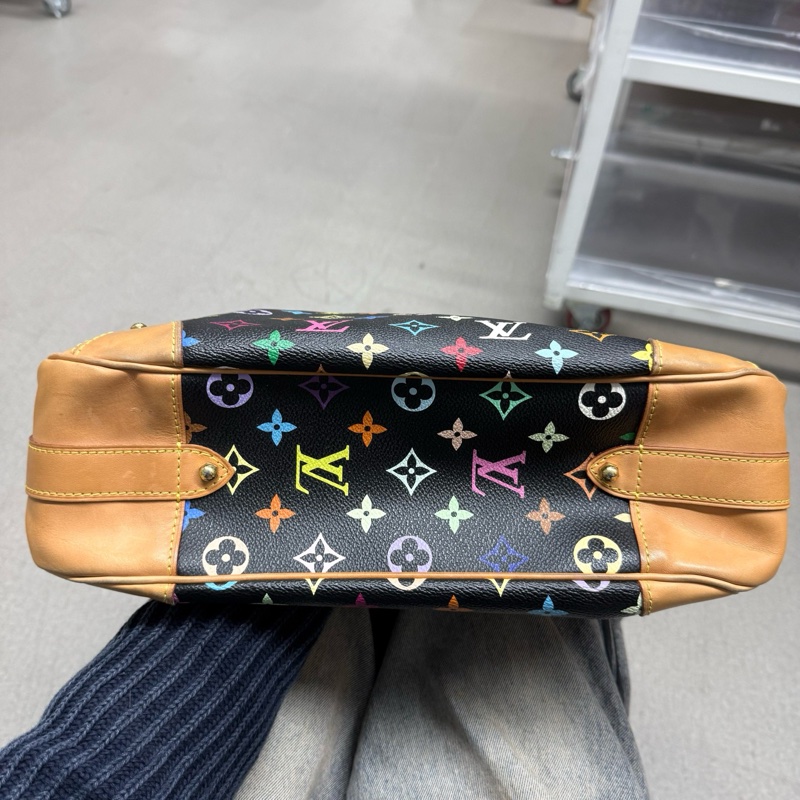 路易威登/Lv 黑三彩腋下包單肩包-4