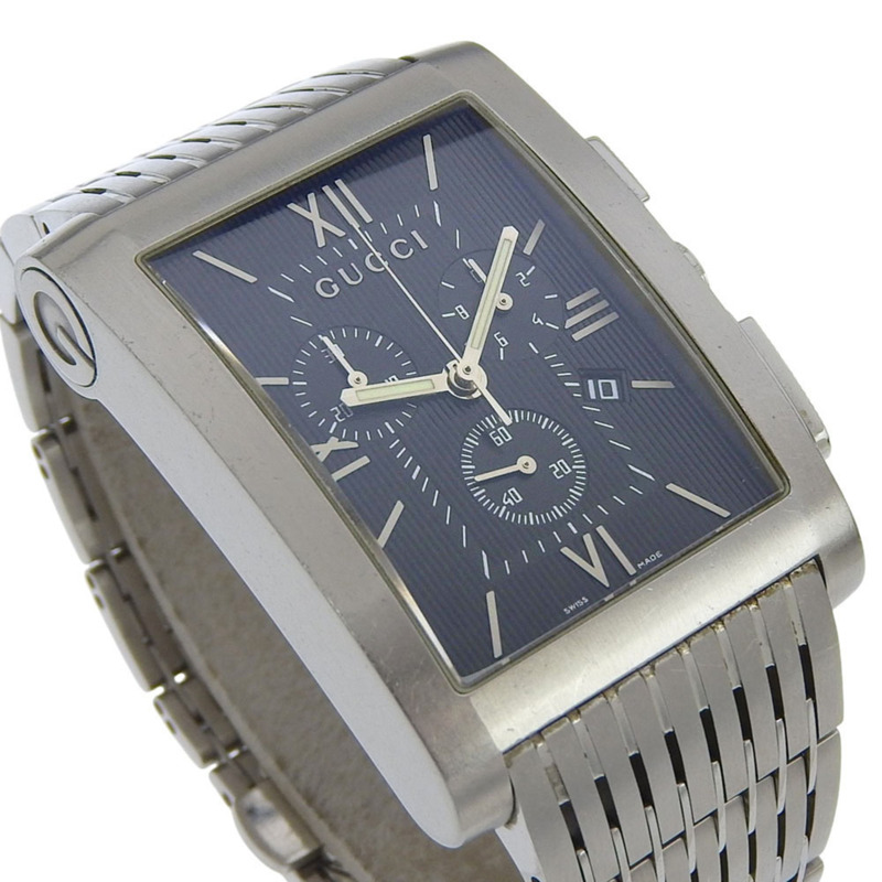 Gucci G-Metro 8600M 不鏽鋼石英計時腕錶，黑色錶盤 - 男士-2