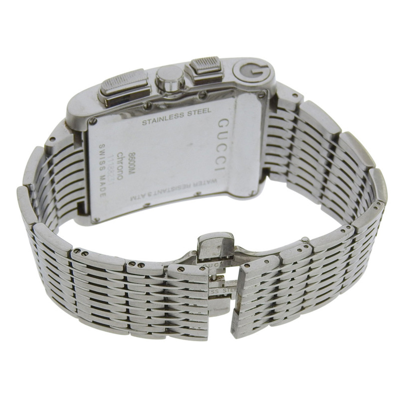 Gucci G-Metro 8600M 不鏽鋼石英計時腕錶，黑色錶盤 - 男士-4