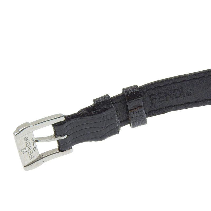 Fendi FENDI 320L 不鏽鋼 x 皮革石英模擬黑色錶盤女士腕錶-6