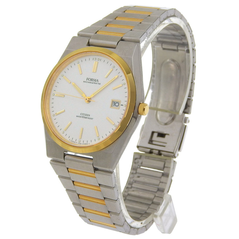 西鐵城 FORMA 手錶 4762-471369，不鏽鋼，石英，模擬，白色錶盤，男士。-1