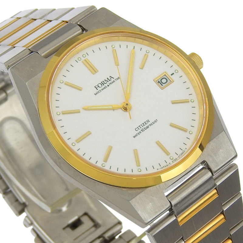 西鐵城 FORMA 手錶 4762-471369，不鏽鋼，石英，模擬，白色錶盤，男士。-2