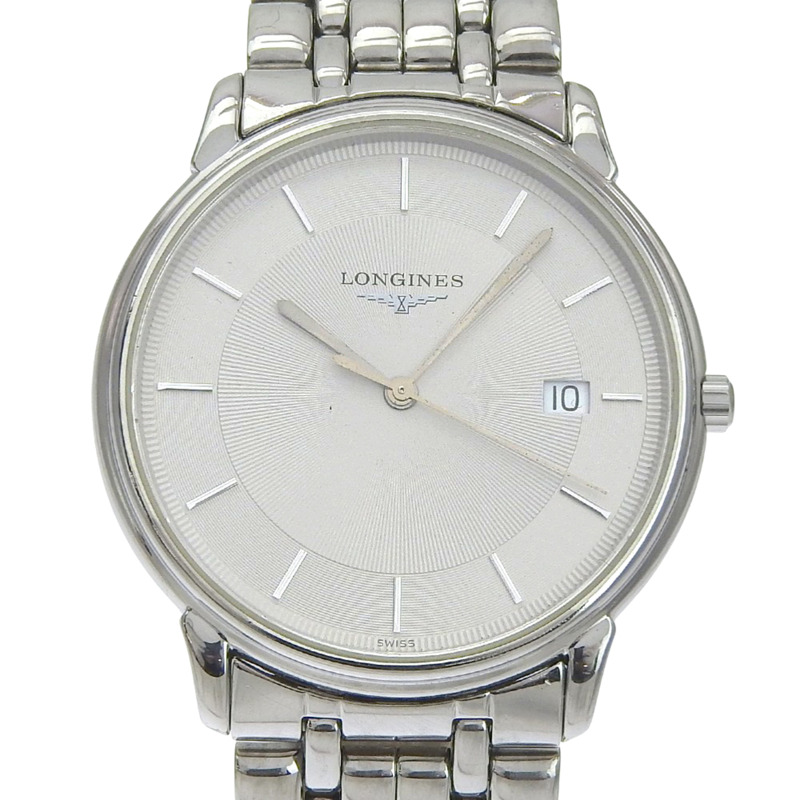 浪琴錶 Grand Classic L4.677.4 不鏽鋼石英類比腕錶，灰色錶盤 - 女士款-0