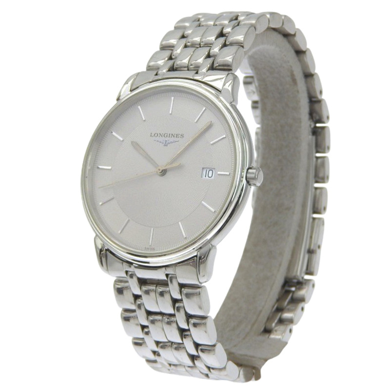 浪琴錶 Grand Classic L4.677.4 不鏽鋼石英類比腕錶，灰色錶盤 - 女士款-1