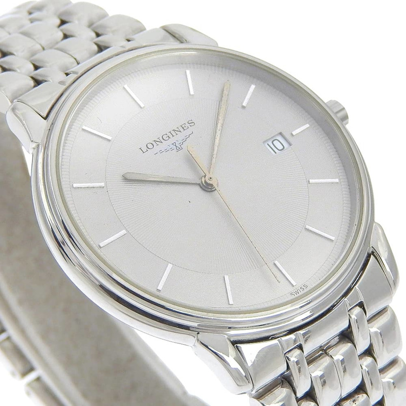 浪琴錶 Grand Classic L4.677.4 不鏽鋼石英類比腕錶，灰色錶盤 - 女士款-2