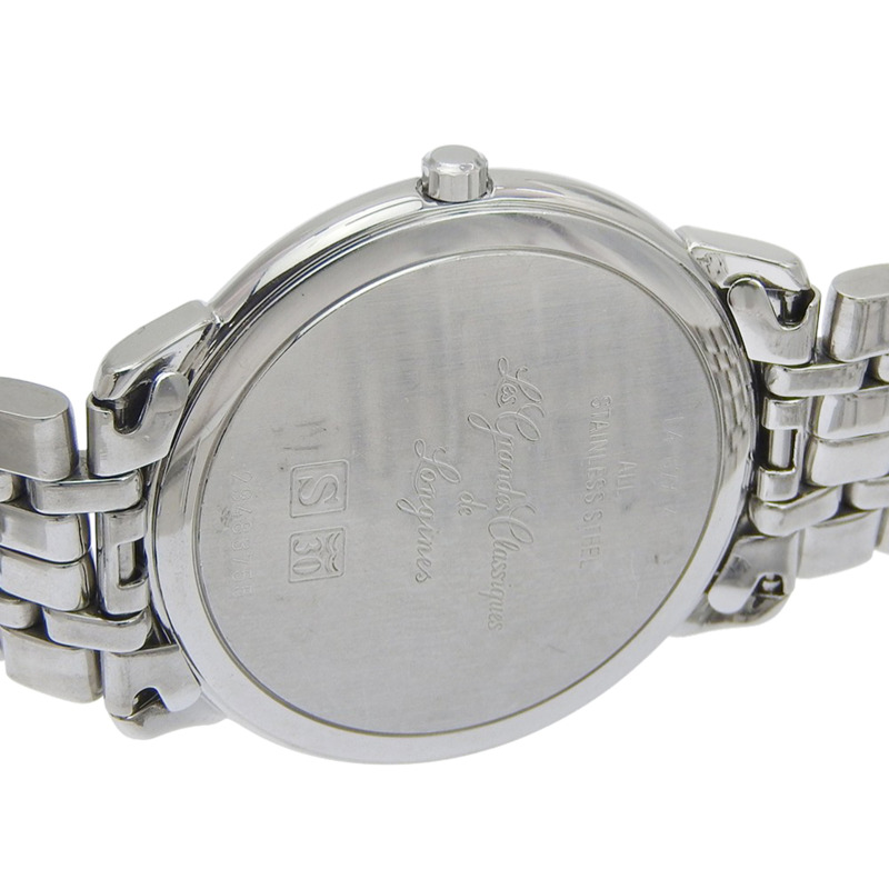 浪琴錶 Grand Classic L4.677.4 不鏽鋼石英類比腕錶，灰色錶盤 - 女士款-5