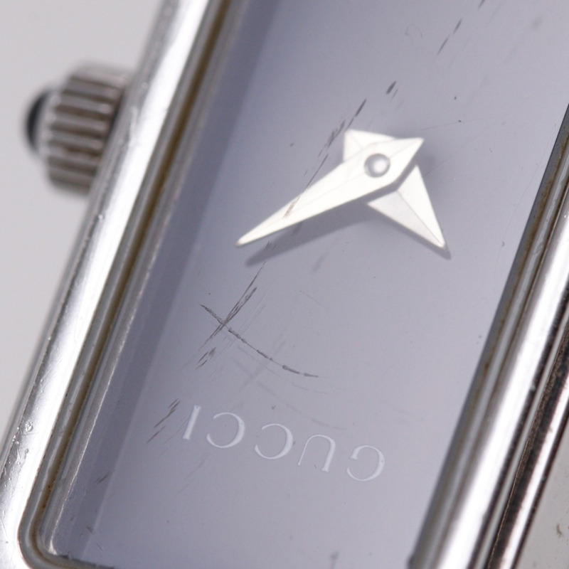 Gucci 1500L 女士不鏽鋼石英模擬腕錶，黑色錶盤-10