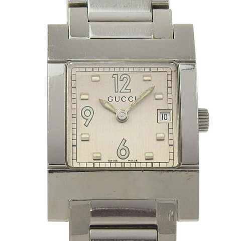 Gucci GUCCI 7700L 不鏽鋼石英模擬銀色錶盤女士腕錶