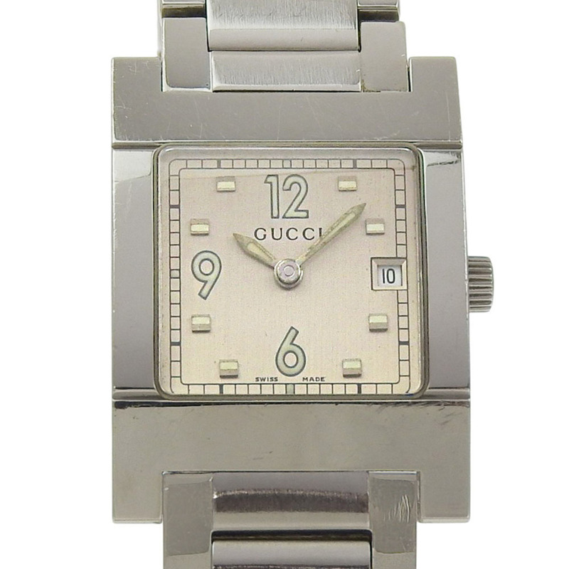 Gucci GUCCI 7700L 不鏽鋼石英模擬銀色錶盤女士腕錶-0