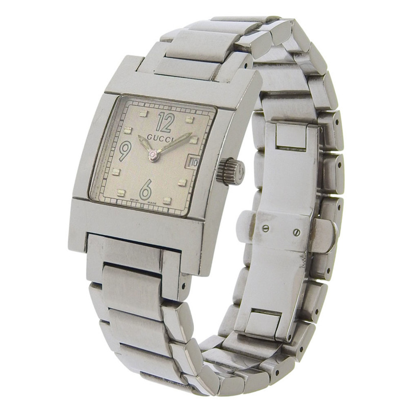 Gucci GUCCI 7700L 不鏽鋼石英模擬銀色錶盤女士腕錶-1