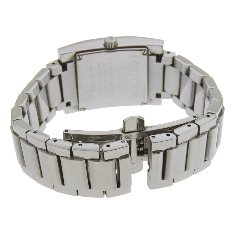 Gucci GUCCI 7700L 不鏽鋼石英模擬銀色錶盤女士腕錶-4