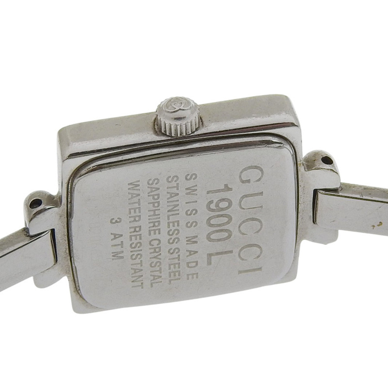 Gucci 1900L 女士不鏽鋼石英模擬腕錶，黑色錶盤-6