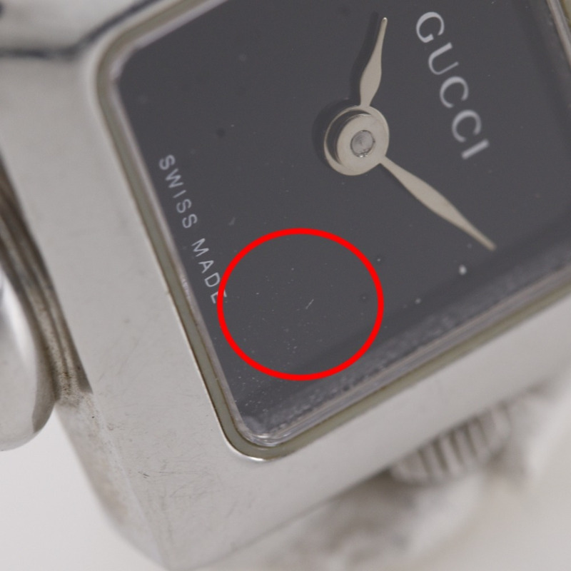 Gucci 1900L 女士不鏽鋼石英模擬腕錶，黑色錶盤-9