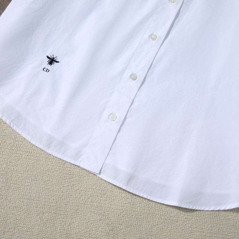 🎉店慶福利款🎉DIOR 經典版型白色短袖襯衫 蜜蜂標-3