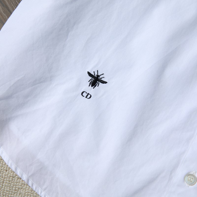 🎉店慶福利款🎉DIOR 經典版型白色短袖襯衫 蜜蜂標-4