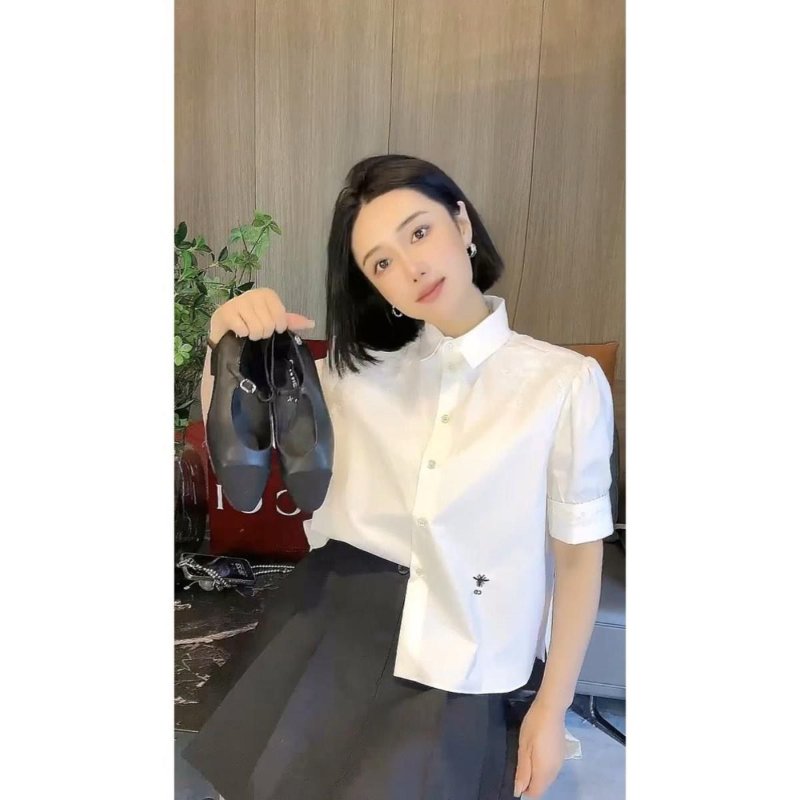 🎉店慶福利款🎉DIOR 經典版型白色短袖襯衫 蜜蜂標-6