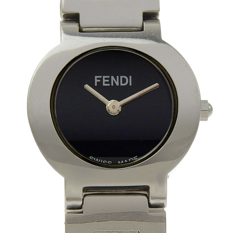 Fendi Olologi 女士腕錶，3050L 不鏽鋼，石英，模擬，黑色錶盤。-0