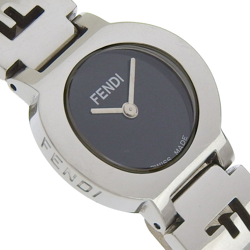Fendi Olologi 女士腕錶，3050L 不鏽鋼，石英，模擬，黑色錶盤。-2