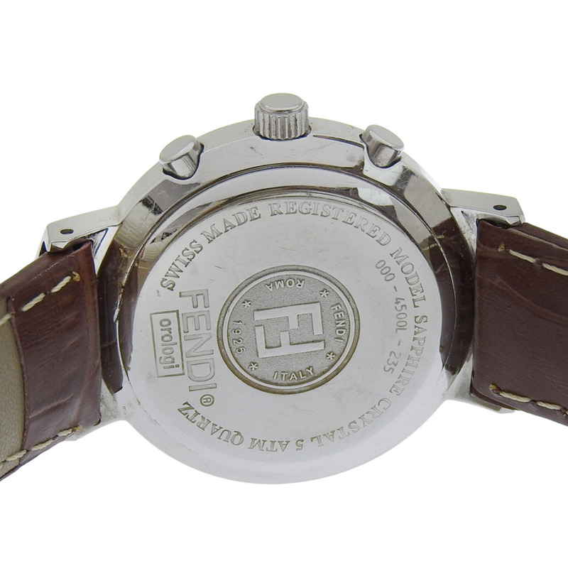 Fendi Olologi 4500L 不鏽鋼 x 皮革白色石英模擬腕錶（女款）-6