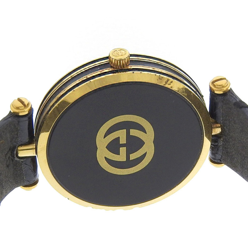 Gucci Sherry系列男士腕錶，鍍金，石英機芯，指針式，黑色錶盤-4