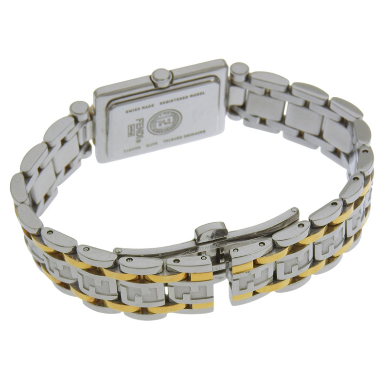 Fendi Zucca 女士腕錶，720L 不鏽鋼，石英，模擬，白色錶盤。-4